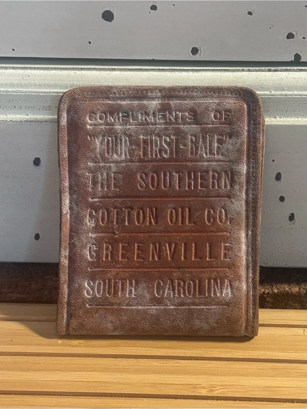 Vintage Southern Cotton Oil Co Advertising Leather Wallet IUC SEE PICS